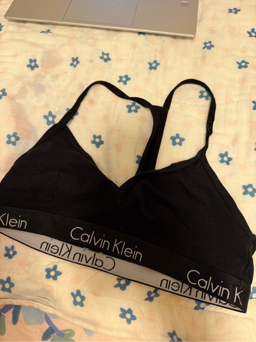 Calvin Klein Black Logo Elastic Bralette